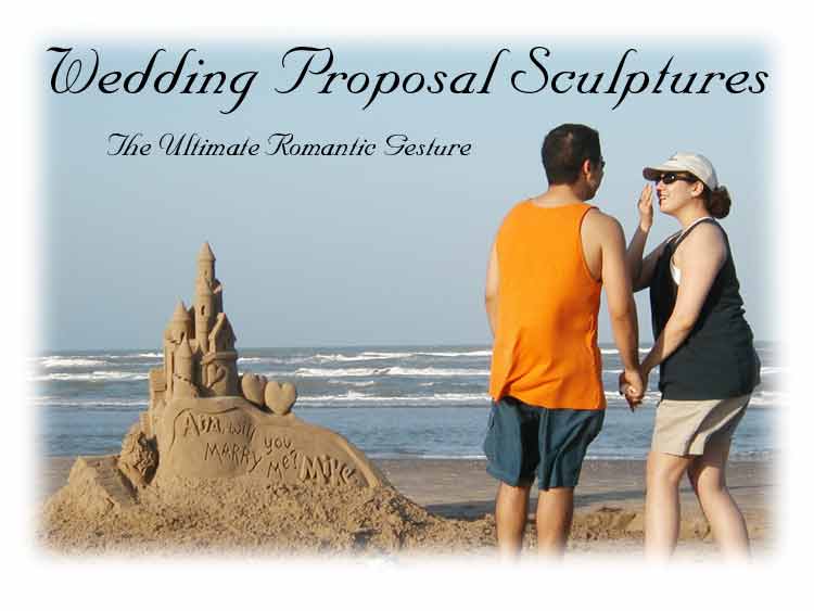 beach wedding sand sculpture